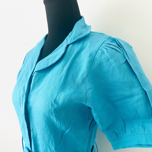 Faithful The Brand Size XS /6 Frederikke Boilersuit in Plain Blue Topaz Jumpsuit - Picture 2 of 10